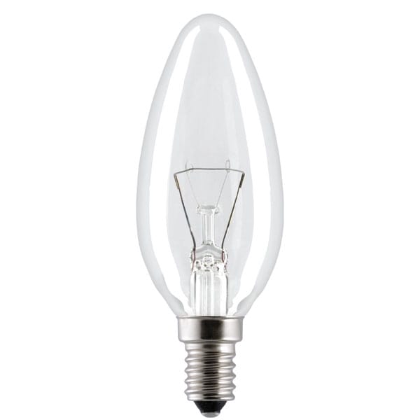 Candle 240V 25W E14 Clear Rough Service