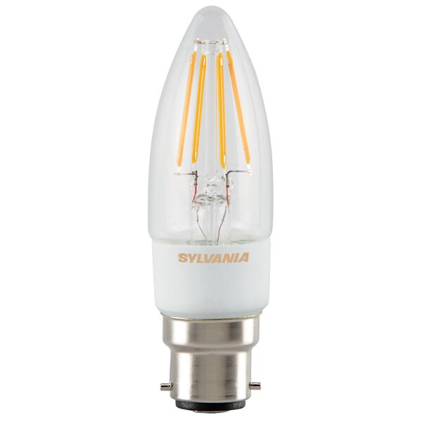 Sylvania ToLEDo Retro LED Candle 4.5W B22d Clear Ultra Warm White