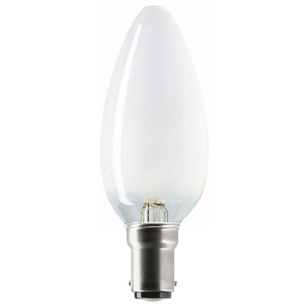 45mm Candle 240V 60W SBC Frosted